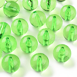 Abalorios de acrílico transparentes, redondo, verde césped, 20x19mm, agujero: 3 mm, aproximamente 111 unidades / 500 g