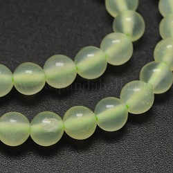 Naturelles nouvelles perles rondes de jade brins, 6mm, Trou: 1mm, environ 65 / pcs brins, 15.5 pouce