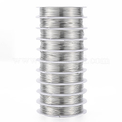 Round Copper Jewelry Wire, Platinum, 22 Gauge, 0.6mm, about 22.96 Feet(7m)/roll, 10 rolls/group