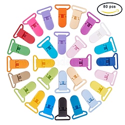 80 clip per porta ciuccio in plastica ecologica a 20 colori, colore misto, 43x31x9mm, 4 pz / colore