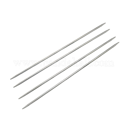 Stainless Steel Double Pointed Knitting Needles(DPNS), Stainless Steel Color, 240x3.5mm, about 4pcs/bag