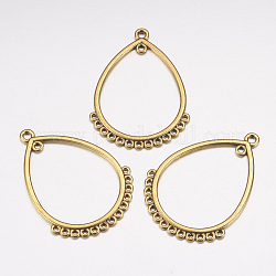 Tibetan Style Connectors, Alloy, Cadmium Free & Nickel Free & Lead Free, teardrop, Antique Golden Color, Size: about 47mm long, 36mm wide, hole: 1mm, about 300pcs/1000g