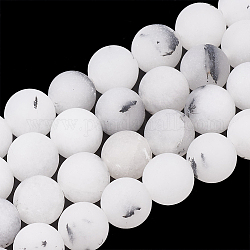 Chapelets de perles en quartz de rutile naturel, mat, ronde, 6mm, Trou: 1mm, Environ 63 pcs/chapelet, 15.5 pouce