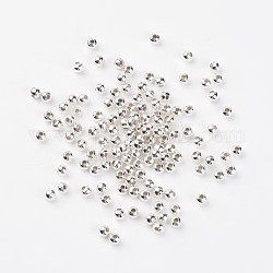 Perlas de espaciador de hierro, color plateado, redondo, 4mm, agujero: 1.5 mm, aproximamente 529 unidades / 50 g