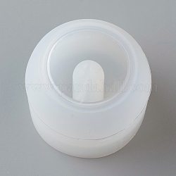 Moldes de silicona de almacenamiento de contenedor de pluma diy, moldes de resina, para resina uv, fabricación de joyas de resina epoxi, columna, blanco, 58x52.5mm, diámetro interior: 35 mm