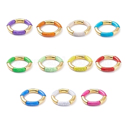 11 шт. 11 цвета имитация драгоценных камней акриловые и ccb пластиковые изогнутые трубки массивные стрейч браслеты набор для женщин, разноцветные, внутренний диаметр: 2 дюйм (5.1 см), 1 шт / цвет