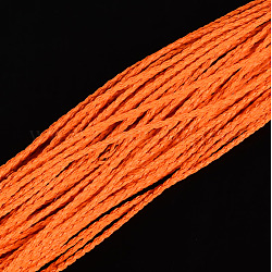 Cavi di cuoio imitazione intrecciato, risultati braccialetto rotondo, arancione scuro, 3x3mm, circa 103.89 iarde (95 m)/fascio