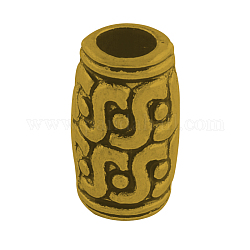 Tibetan Style Alloy Tube Beads, Lead Free  & Nickel Free, Antique Golden, 12x6.5mm, Hole: 3.5mm, about 770pcs/1000g