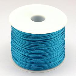 Filo nylon, cordoncino di raso rattail, dodger blu, 1.0mm, circa 76.55 iarde (70 m)/rotolo