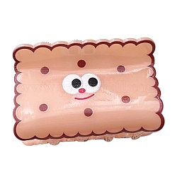Pinces à cheveux en plastique en forme de biscuit de dessin animé, accessoires de cheveux pour femmes filles, saumon clair, 44~45x65mm