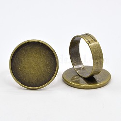 Латунь регулируемые кольца пустой базовые компоненты сеттинги кабошон, без никеля , античная бронза, лоток : 21 мм, 20 мм