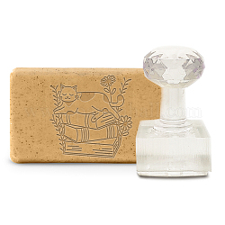 Craspire sello de jabón hecho a mano libro de gato sello de jabón acrílico con 1.57