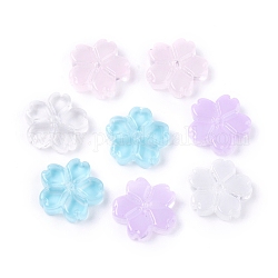 Perline di vetro palccato, fiore, colore misto, 11x2.7mm, Foro: 1 mm