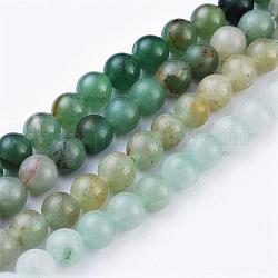 Natürlichen grünen Aventurin Perlen Stränge, Klasse B, Runde, 8~8.5 mm, Bohrung: 1 mm, ca. 47 Stk. / Strang, 15.5 Zoll
