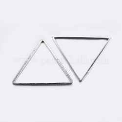 Anillos de enlace de latón, chapado, triángulo, Platino, 17.5x20x0.8mm, diámetro interior: 15.5x17.5 mm