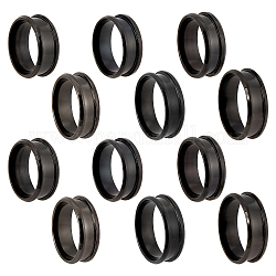 Unicraftale 12pcs 6 styles de bagues rainurées en acier inoxydable, anneau de noyau vierge, pour la fabrication de bijoux en marqueterie, gunmetal, diamètre intérieur: 17~22 mm, 2 pièces / style