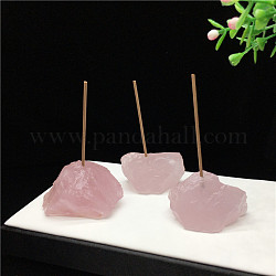 Raw Natural Rose Quartz Incense Holder, Modern Aromatherapy Ornament for Home Living Room Office Decor, 40~60mm