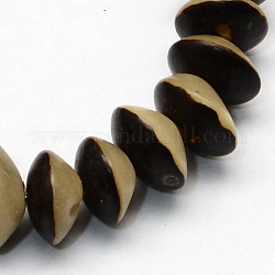 Buddhism Jewelry Findings, Undyed & Natural Bodhi Beads, Bicone, Coconut Brown, 8~10x3~5mm, Hole: 1~2mm, about 76~94pcs/strand, 15.7inch