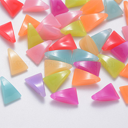 Pendentifs en acrylique d'imitation gelée, triangle, couleur mixte, 19x13x7mm, Trou: 2mm, environ 680 pcs/500 g