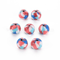 Handmade Polymer Clay Beads, for DIY Jewelry Crafts Supplies, Round, Dark Red, 8.5~9x8mm, Hole: 1.8mm