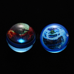 Perles de résine époxy transparente, univers double face galaxie nuit étoilée, pas de trous / non percés, ronde, Dodger bleu, 20mm