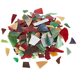 Carreaux de mosaïque de verre multicolores, carreaux de mosaïque de forme irrégulière, pour l'artisanat d'art de mosaïque de bricolage, cadres photo et plus, rouge foncé, 10~60x5~56x2.5mm, 100 g / sac