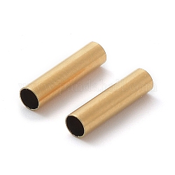 Revestimiento iónico (ip) 304 tubo de acero inoxidable perlas, dorado, 10x2.5mm, agujero: 2 mm