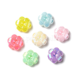 Opake Legierung Perlen, ab Farbe plattiert, Blume, Mischfarbe, 10x4 mm, Bohrung: 1.2 mm, ca. 2500 Stk. / 500 g