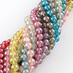 Chapelets de perles en verre peinte par pulvérisation transparent, ronde, couleur mixte, 4mm, Trou: 1.1~1.3mm, Environ 205 pcs/chapelet, 33.2 pouce