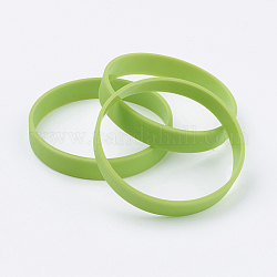 Braccialetti di braccialetti in silicone, bracciali cordone, verde giallo, 2-1/2 pollice (63 mm), 12x2mm