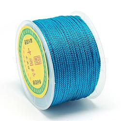 Hilos de nylon, cuerdas de milán / cuerdas retorcidas, azul dodger, 1.5~2mm, alrededor de 54.68 yarda (50 m) / rollo