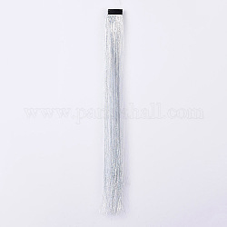 Accesorios para el cabello de las mujeres de moda, con pelucas de pelo de cordón metálico de nailon trenzado y para mascotas, plata, 500x35mm