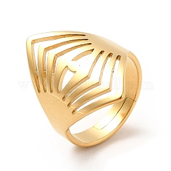 Ионное покрытие (ip) 201 регулируемое кольцо из нержавеющей стали с широким ушком для женщин, реальный 18k позолоченный, размер США 6 (16.5 мм)