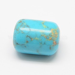 Synthetic Regalite/Imperial Jasper/Sea Sediment Jasper Beads, Dyed, Column, Cyan, 11x15mm, Hole: 1mm