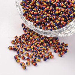 12/0 colori opachi penetrare perle di vetro, perline rotonde, colorato, 1.5~2x2mm, Foro: 0.5 mm, circa 22500pcs/450g