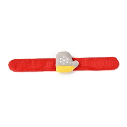 (Schmuckpartys im Fabrikverkauf)Weihnachts-Slap-Armbänder, Schnapparmbänder für Kinder und Erwachsene Weihnachtsfeier, weihnachtshandschuhe, Grau, 24.5x2.5x0.2 cm