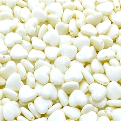 Perles acryliques opaques, cœur, blanc, 9mm, 50 pcs /sachet 