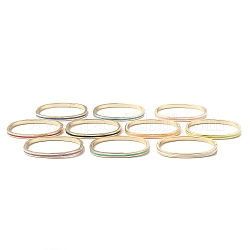 Brass Enamel Hinged Bangle for Women, Real 18K Gold Plated, Mixed Color, Inner Diameter: 2-1/4 inch(5.7cm)