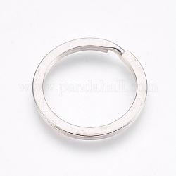 Alloy Split Key Rings, Keychain Clasp Findings, Platinum, 25x2mm, Inner Diameter: 20mm