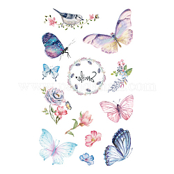 Tatouages d'art corporel stickers, autocollants en papier pour tatouages temporaires amovibles, le modèle de papillon, 12x7.5 cm