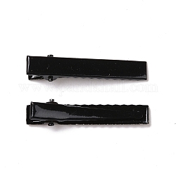 Pinzas de pelo de cocodrilo planas, accesorios del pelo de DIY que hacen, negro, 46x8mm