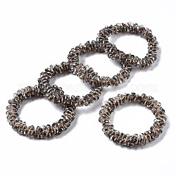 Bracelets extensibles en perles de verre transparentes à facettes, perle plaquée lustre, Toupie, gris clair, diamètre intérieur: 1-5/8 pouce (4 cm)