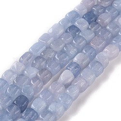 Chapelets de perles de quartz naturel, teints et chauffée, cube, bleu acier clair, 5~7x5~7x5~7mm, Trou: 0.8mm, Environ 66~71 pcs/chapelet, 14.80~ 15.08 pouce (37.6~38.3 cm)