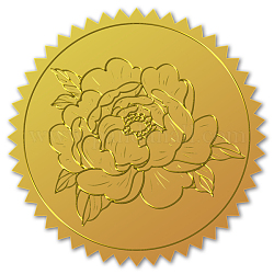 Самоклеящиеся наклейки с тиснением золотой фольгой, стикер украшения медали, цветочный узор, 5x5 см