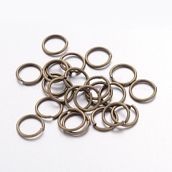 Anelli di salto aperti anelli di salto in ottone,  cadmio& piombo libero, bronzo antico, 10x1mm, 18 gauge, diametro interno: 8mm, circa 2600pcs/500g