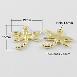 CCB Plastic Pendants, Dragonfly, Golden, 15x19x2.5mm, Hole: 1.5mm