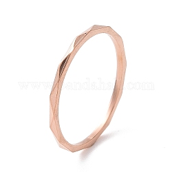 201 кольцо на палец с ромбом из нержавеющей стали для женщин, розовое золото , внутренний диаметр: 17 мм