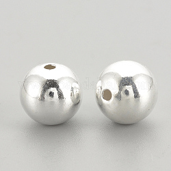 925 шарики стерлингового серебра, круглые, серебряные, 6x5.5 мм, отверстие : 1.5 мм