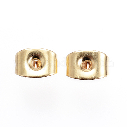 304 dado auricolare in acciaio inossidabile, chiusure per orecchini a frizione per orecchini a bottone, oro, 6x4x3.5mm, Foro: 0.8 mm