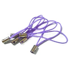 Mobile Phone Strap, Colorful DIY Cell Phone Straps, Nylon Cord Loop with Alloy Ends, Lilac, 50~60mm